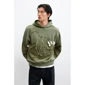 Desigual , felpa stampata Mickey, Uomo, Cotone, Verde, XL