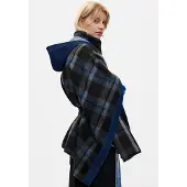 Desigual , Poncho denim a quadri, Donna, Poliestere, Marrone, U