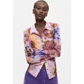 Desigual , Camicia stampata a maniche lunghe, Donna, Poliestere, Rosso, L
