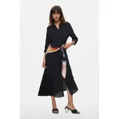 Desigual , Vestito midi camicia, Donna, Viscosa, Nero, S
