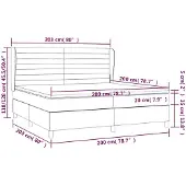 vidaXL Letto a molle con materasso grigio chiaro 200x200 cm in tessuto