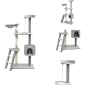 vidaXL Tiragraffi per gatti 150 cm grigio - Tiragraffi