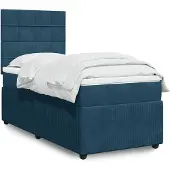 vidaXL Letto a molle con materasso blu scuro 80x200 cm in velluto