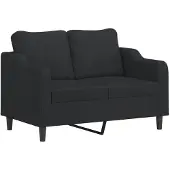 vidaXL set divano 3 pezzi con cuscini in tessuto nero