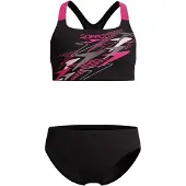 Speedo Kid's Medley Logo 2 Piece Bikini Bambini (140, nero)