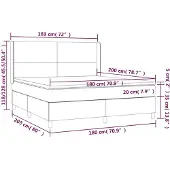 vidaXL Letto a molle con materasso blu 180x200 cm in tessuto