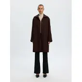 Selected Cappotto Lungo Donne Marrone 42