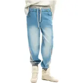 Desigual , pantaloni jogger in denim, Donna, Cotone, Blu, L