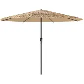vidaXL Ombrellone con palo in acciaio Marrone 388x388x248 cm