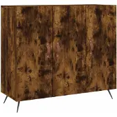 vidaXL Credenza rovere fumé 90x34x80 cm materiale a base di legno