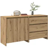 vidaXL Credenza a 2 pezzi in legno di rovere artigianale