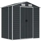 Yiwydaa Capanno per attrezzi antracite 191x130x198 cm Acciaio zincato
