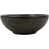 vidaXL Lavabo da appoggio nero rotondo Ø41x14 cm in Vetroceramica