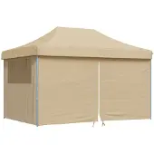 vidaXL Tenda per feste Pop-Up pieghevole con 4 pannelli laterali Beige