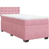 vidaXL Letto a molle con materasso rosa 80x200 cm in velluto