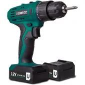 Vonroc Trapano avvitatore a batteria 12V | Incl. 2 batterie e caricabatteria