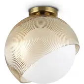 Ideal Lux Plafoniera Bloom, Ø 30 cm, ottone, metallo/vetro