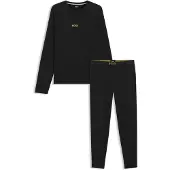 BOSS per uomo. 50571089 Maglietta a maniche lunghe Xmas nero (L), Casual, Cotone, Manica lunga