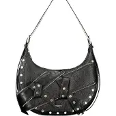 Desigual , Borsa a spalla borchie media, Donna, Poliuretano, Nero, U