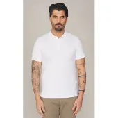 Trussardi Polo in piquet stretch con logo, colore bianco