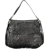 Desigual , zaino medio paisley, Donna, Poliuretano, Nero, U