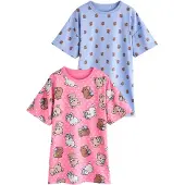 Next Camicia da notte blu chiaro / marrone chiaro / rosa / bianco