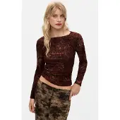 Desigual , Maglietta floccata, Donna, Nero, L