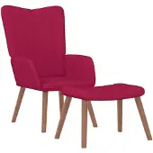 Super Merchant Poltrona relax con sgabello in velluto rosso vino