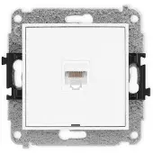 Karlik ICON, presa di rete singola, 1xRJ45, bianco opaco