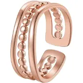 Hey Happiness Anello 'Layered Bead' oro rosé