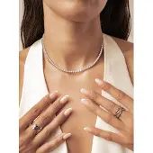 Hey Happiness Collana 'Tennis Choker' argento