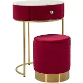 Dmora Mbale - Toeletta, 52x52x70h cm Rosso, un Cassetto