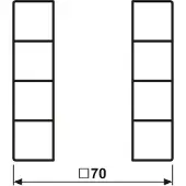 JUNG Tastensatz komplett 4-fach LS504TSASWM (LS504TSASWM)
