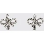 Self-portrait Orecchini Bow in ottone con strass incastonati