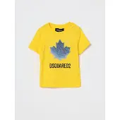 Dsquared2 T-shirt in cotone con stampa foglia d'acero