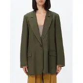 Twinset per donna. 261TF2020 Blazer di lino verde (42), Casual, Manica lunga