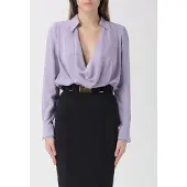 Elisabetta franchi Body a blusa in georgette di viscosa