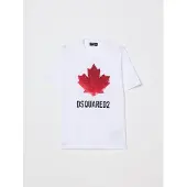 Dsquared2 T-shirt in cotone con stampa foglia d'acero