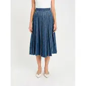 Twinset Gonna a pieghe in denim