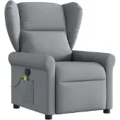 vidaXL Sedia da massaggio in tessuto grigio chiaro