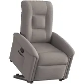 vidaXL Poltrona relax con supporto in piedi Tessuto taupe