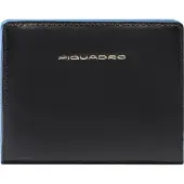 Piquadro Blue Square Portafoglio Protezione RFID Vera Pelle 11 cm nero