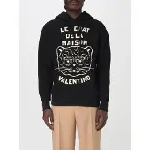 Valentino Felpa con cappuccio in cotone con stampa grafica