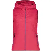 CMP Women's Vest Fix Hood Gilet sintetico Donna (34, fuchsia/rosso)
