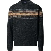 Hackett London per uomo. HM7000269 Maglione Fairisle grigio (S), Casual, Lana, Classico