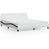 vidaXL Struttura letto "Dover" bianco e nero 180x200 cm in Pelle finta