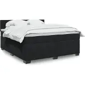 vidaXL Letto a molle con materasso nero 180x200 cm in velluto