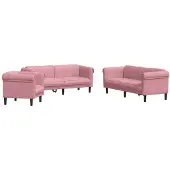 vidaXL Set di divani 3 pz. Set di divani in velluto rosa