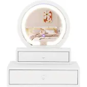 Northix Specchio per il trucco con 2 cassetti, 51x26x59 cm, bianco
