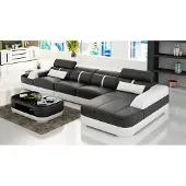 AEA Ledersofa Polster Sitz Eck Sofa Garnitur Wohnlandschaft Wohnzimmer Couch G8026C
